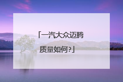 一汽大众迈腾质量如何?