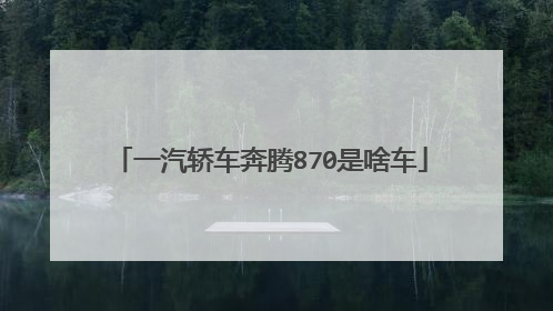 一汽轿车奔腾870是啥车