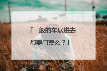 一般的车展进去都要门票么？