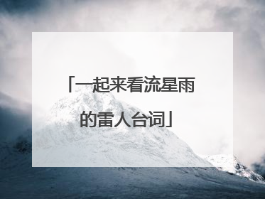 一起来看流星雨 的雷人台词