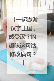 一起遨游汉字王国,感受汉字的趣味这句话修改病句？