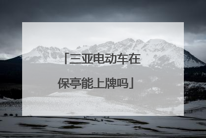 三亚电动车在保亭能上牌吗