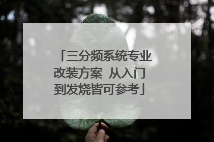 三分频系统专业改装方案 从入门到发烧皆可参考