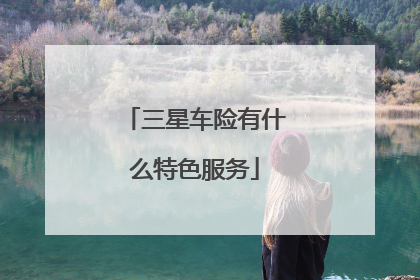 三星车险有什么特色服务