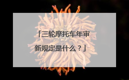 三轮摩托车年审新规定是什么？
