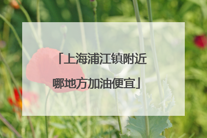 上海浦江镇附近哪地方加油便宜