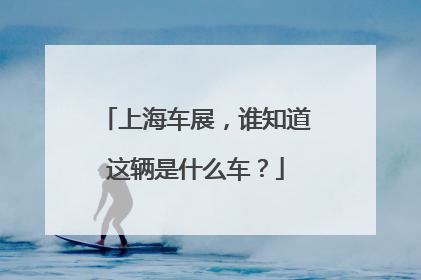 上海车展，谁知道这辆是什么车？