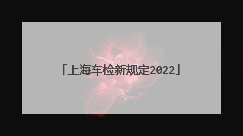 上海车检新规定2022