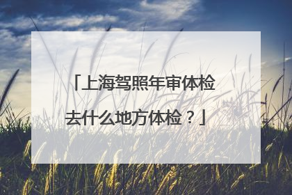 上海驾照年审体检去什么地方体检？