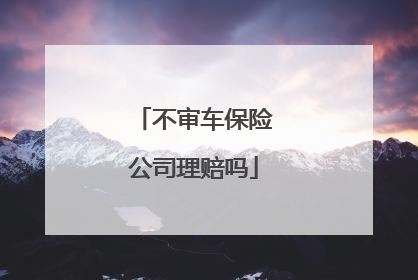 不审车保险公司理赔吗