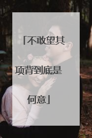不敢望其项背到底是何意