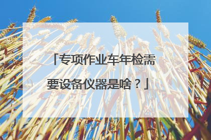 专项作业车年检需要设备仪器是啥？