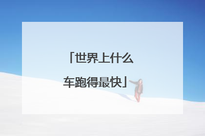 世界上什么车跑得最快