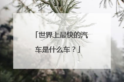 世界上最快的汽车是什么车？