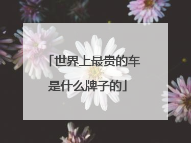世界上最贵的车是什么牌子的