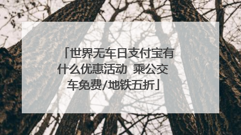 世界无车日支付宝有什么优惠活动 乘公交车免费/地铁五折