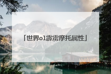 世界ol霹雳摩托属性
