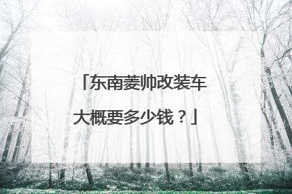 东南菱帅改装车大概要多少钱？
