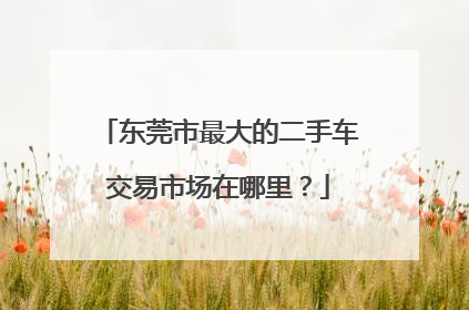 东莞市最大的二手车交易市场在哪里？