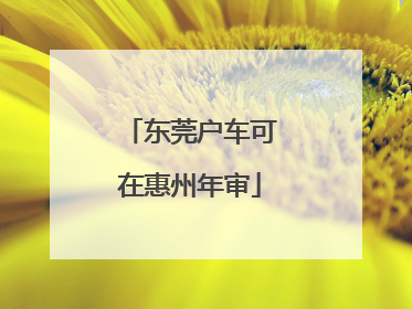 东莞户车可在惠州年审