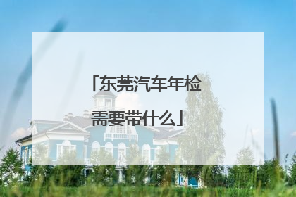 东莞汽车年检需要带什么