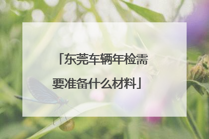 东莞车辆年检需要准备什么材料