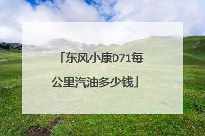 东风小康D71每公里汽油多少钱