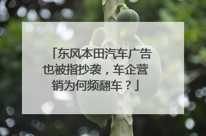 东风本田汽车广告也被指抄袭，车企营销为何频翻车？