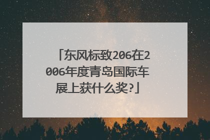东风标致206在2006年度青岛国际车展上获什么奖?