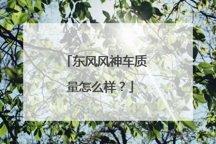 东风风神车质量怎么样？