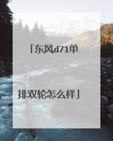 东风d71单排双轮怎么样