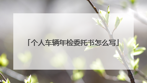 个人车辆年检委托书怎么写