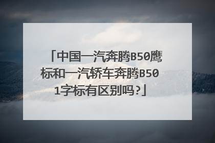 中国一汽奔腾B50鹰标和一汽轿车奔腾B501字标有区别吗?