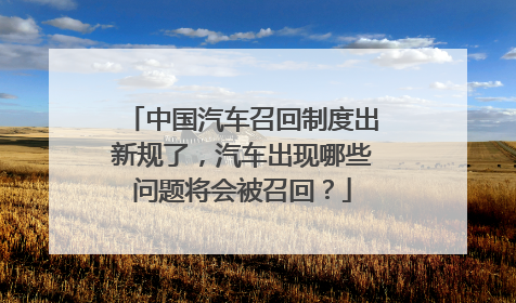 中国汽车召回制度出新规了，汽车出现哪些问题将会被召回？
