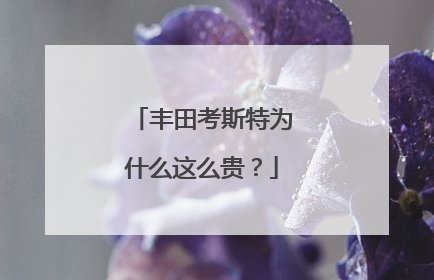 丰田考斯特为什么这么贵？