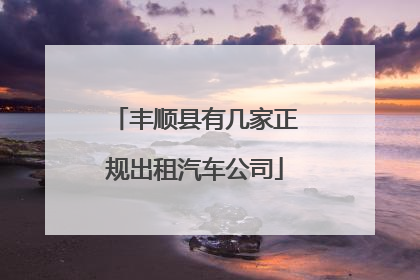 丰顺县有几家正规出租汽车公司