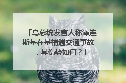 乌总统发言人称泽连斯基在基辅遇交通事故，其伤势如何？