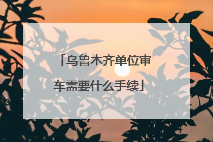 乌鲁木齐单位审车需要什么手续