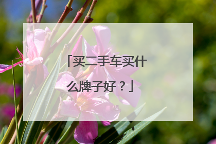 买二手车买什么牌子好？