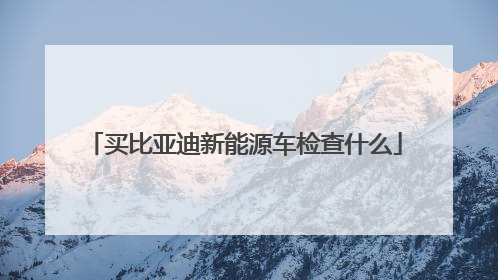 买比亚迪新能源车检查什么