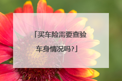 买车险需要查验车身情况吗?