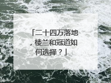 二十四万落地，楼兰和冠道如何选择？