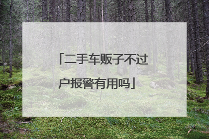 二手车贩子不过户报警有用吗