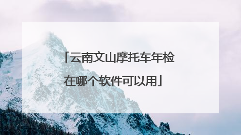 云南文山摩托车年检在哪个软件可以用