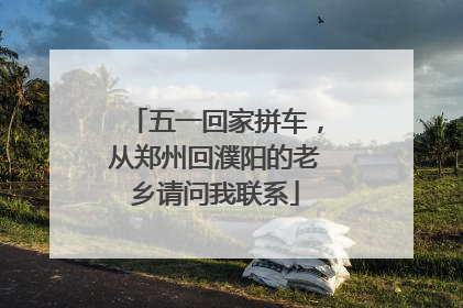 五一回家拼车，从郑州回濮阳的老乡请问我联系