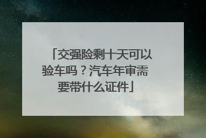 交强险剩十天可以验车吗？汽车年审需要带什么证件