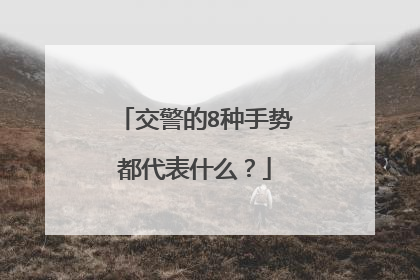 交警的8种手势都代表什么？