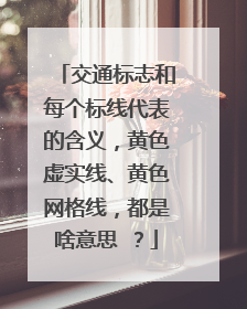 交通标志和每个标线代表的含义，黄色虚实线、黄色网格线，都是啥意思 ？