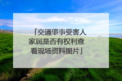 交通肇事受害人家属是否有权利查看现场资料图片