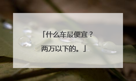 什么车最便宜？两万以下的。